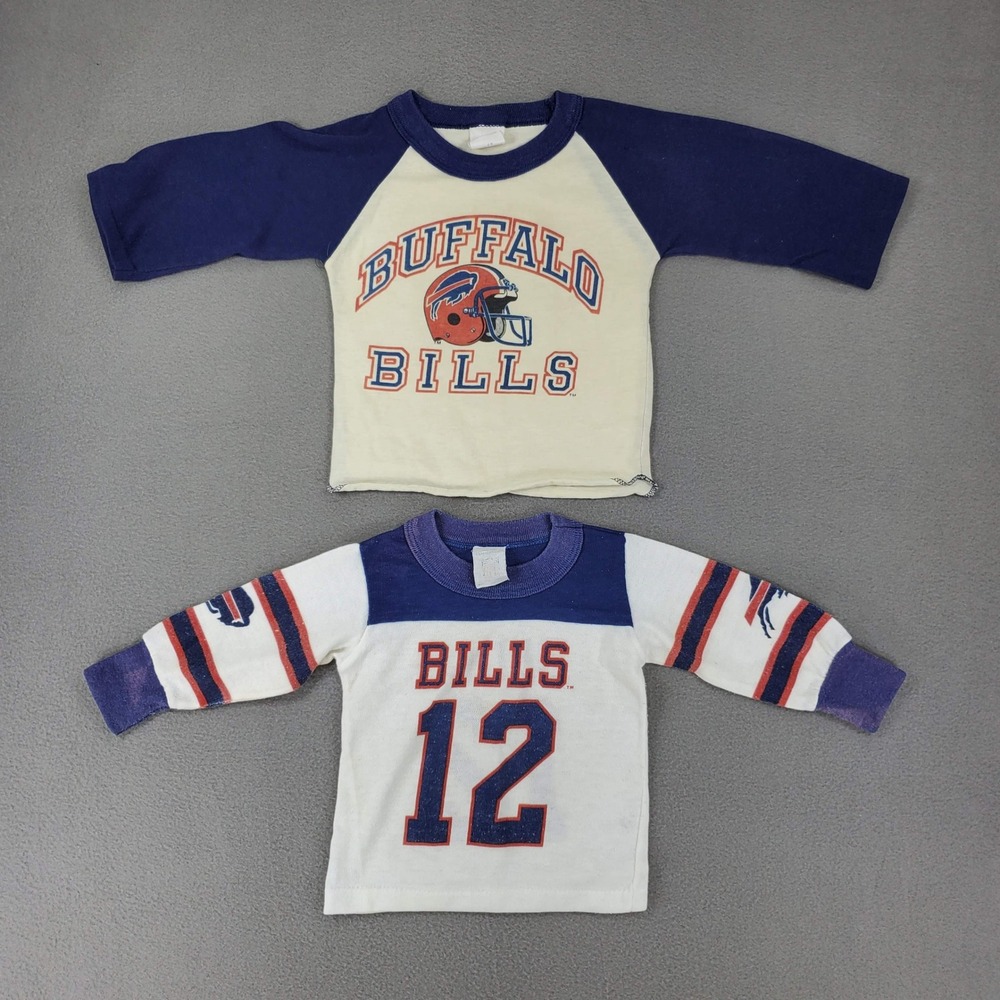 NFL Buffalo Bills T-Shirt Set Kids 4T White Blue Red Vintage 90s Made in USA